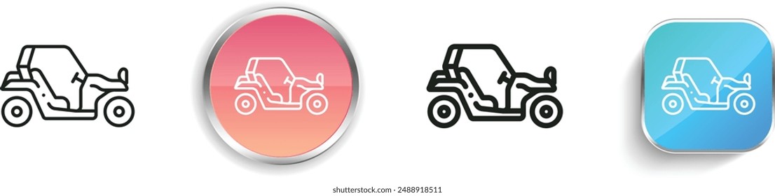 buggy car icon. Thin Linear, Regular and Button Style Design Isolated On White Background