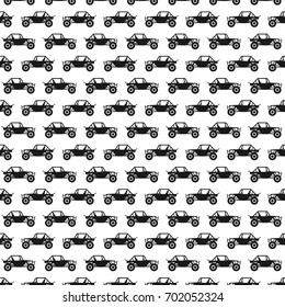 buggy car vector logo. seamless pattern.