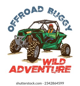 Buggy Extreme Adventure Trip Race Sport vector illustration, good for team  and racing club logo also t shirt design