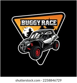 Buggy Extreme Sport emblema de la ilustración vector en el fondo negro