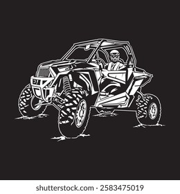 Buggy Extreme Sport vehicle vector illustration, good for team and racing club also rental and trip logo design 