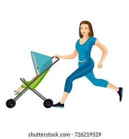 Buggy Fit Ultimate Outdoor Fitness Class For Mums Vector Illustration