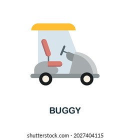 Buggy flat icon. Colored sign from excursions collection. Creative Buggy icon illustration for web design, infographics and more