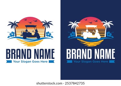 Buggy golf car illustration logo design