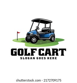 buggy - golf cart illustration logo vector