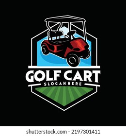 Buggy  Golf cart logo vector with emblem style