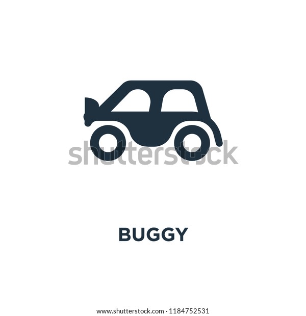 Buggy icon.\
Black filled vector illustration. Buggy symbol on white background.\
Can be used in web and\
mobile.