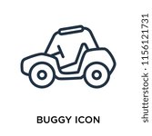 Buggy icon vector isolated on white background, Buggy transparent sign , thin pictogram or outline symbol design in linear style