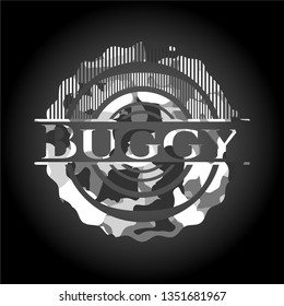 Buggy on grey camouflaged pattern