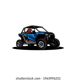 Buggy race UTV adventure vector illustration