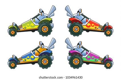 Buggy Side View. 4 Color Schemes.