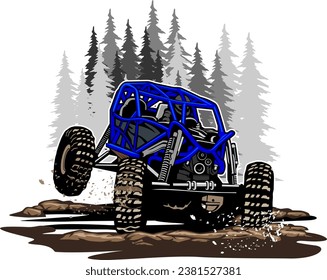 Buggy UTV offroading social club logo design vector	