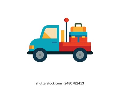 Buggy vehicle with luggage on top,  illustration vector image