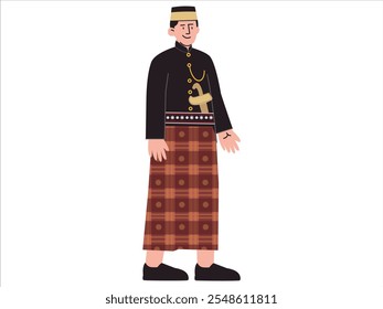 Bugis traditional clothing Indonesia South Sulawesi tribe tradition culture clothes Bodo dress Ulos Songket culture colorful design icon set