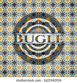 Bugle arabesque style emblem. arabic decoration.