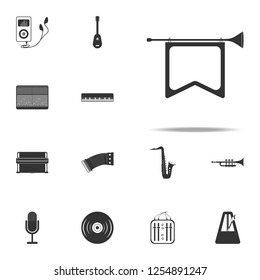 bugle with flag icon. Music Instruments icons universal set for web and mobile