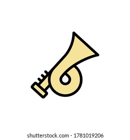 Bugle icon. Simple color with outline vector elements of rock n roll icons for ui and ux, website or mobile application