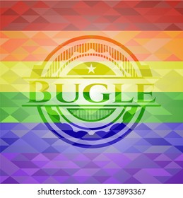 Bugle lgbt colors emblem 
