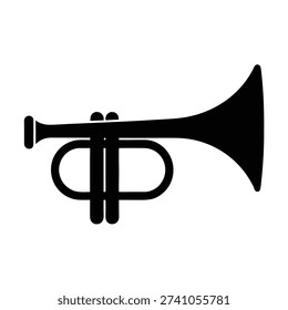 Bugle silhouette vector art illustration and minimal black and white design