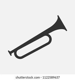 Bugle. Simple shape vector icon