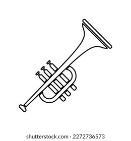 Bugle vector flat illustration, Musical Instruments icon on white background..eps