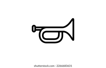 bugle vector icon black and white background wind instrument eps 8