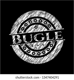 Bugle written with chalkboard texture