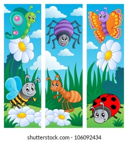 Bugs banners collection 2 - vector illustration.