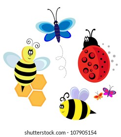 bugs, bee and butterfly