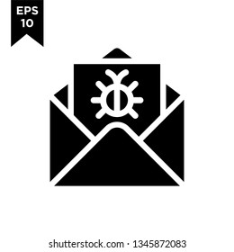 bugs black email icon vector logo illustration design