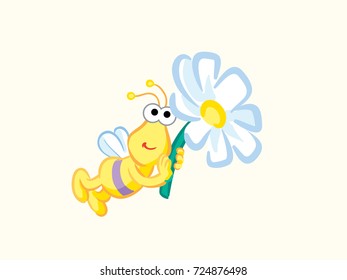 bugs cartoon with flower 