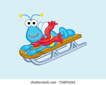 bugs cartoon on ice skating board