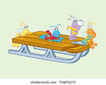bugs cartoon on ice skating board