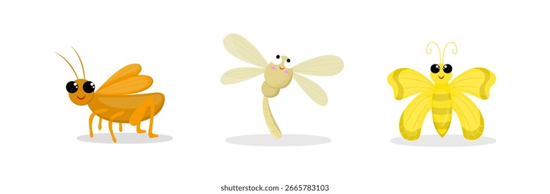 Bugs collection, insect vector design