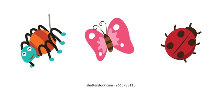 Coleção de bugs, design de vetores de insetos