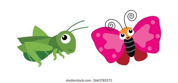 Bugs collection, insect vector design