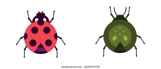 Bugs collection, insect vector design