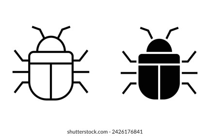 Bugs, computer bug, computer virus and malware icon vector