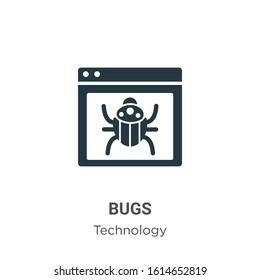 Bugs glyph icon vector on white background. Flat vector bugs icon symbol sign from modern technology collection for mobile concept and web apps design.