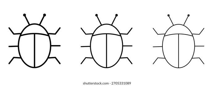 Bugs icon linear style sign for mobile concept and web design.
