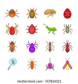 Bugs icon set. Cartoon set of bugs vector icons for your web design isolated on white background