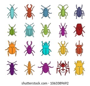 Set Nine Colorful Cartoon Insects Vector Stock Vector (Royalty Free ...