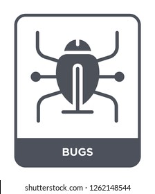 bugs icon vector on white background, bugs trendy filled icons from Technology collection, bugs simple element illustration
