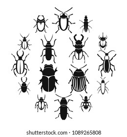 Bugs icons set. Simple illustration of 16 bugs vector icons for web