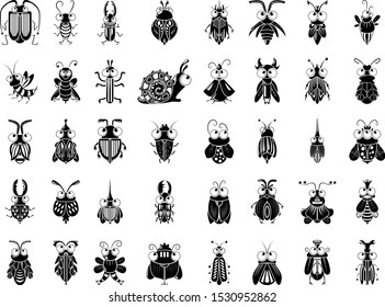 Bugs icons set. Simple illustration of 40 bugs vector icons for web
