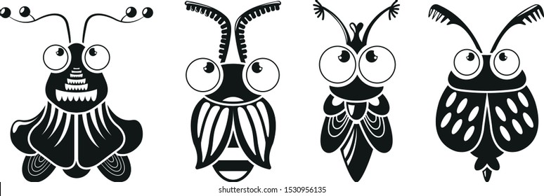 Bugs icons set. Simple illustration of 4 bugs vector icons for web