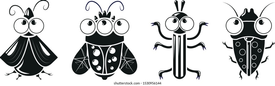 Bugs icons set. Simple illustration of 4 bugs vector icons for web