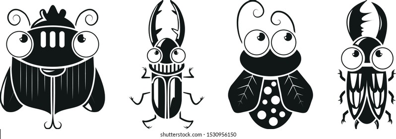Bugs icons set. Simple illustration of 4 bugs vector icons for web