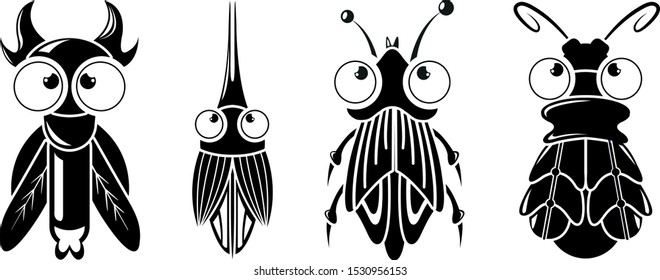 Bugs icons set. Simple illustration of 4 bugs vector icons for web