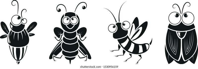 Bugs icons set. Simple illustration of 4 bugs vector icons for web